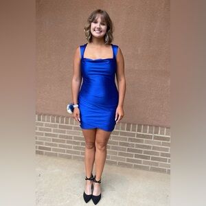 Windsor Blue Satin Sparkle Dress